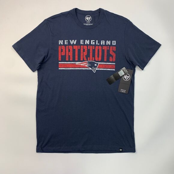 New England Patriots T Shirt Mens Medium Blue 47 Brand NFL Team Apparel New - Picture 2 of 12